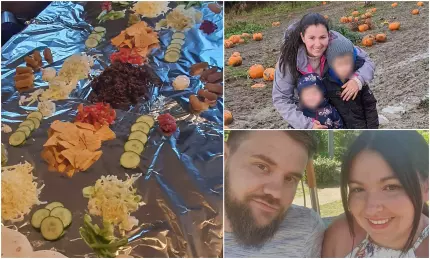 Familia mănâncă direct de pe folie de aluminiu, fără farfurii sau tacâmuri, ca să nu spele vasele Familia mănâncă direct de pe folie de aluminiu, fără farfurii sau tacâmuri, ca să nu spele vasele