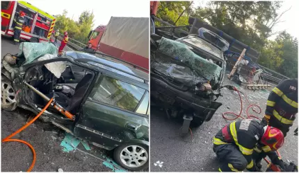 Coliziune mortală între un autoturism și un TIR, pe Valea Oltului. Trafic blocat pe ambele sensuri Accident mortal pe Valea Oltului