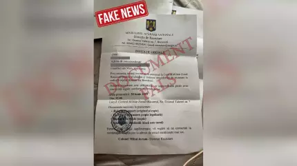 Document fals cu antetul MApN Facebook / Ministerul Apararii Nationale